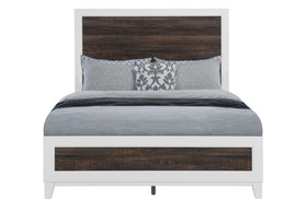 LISBON OAK AND WHITE QUEEN BED