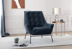 U8933 NAVY LEATHER ACCENT CHAIR