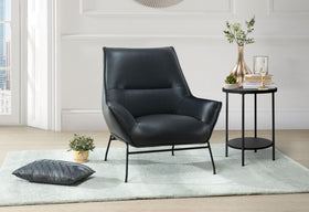 U8943 BLACK LEATHER ACCENT CHAIR
