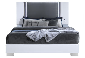 YLIME SMOOTH WHITE KING BED WITH LED