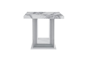 YLIME WHITE MARBLE END TABLE